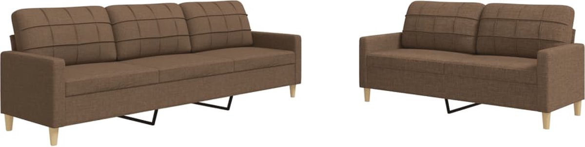 vidaXL - 2-delige - Loungeset - stof - bruin