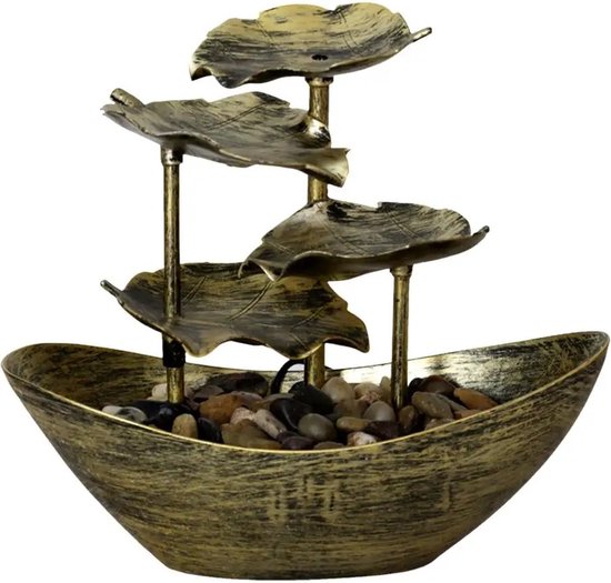 Desktop Fountain, USB LED Indoor Water Fountain Verlichte waterval Tafelblad fontein met stenen voor Office Home Decor