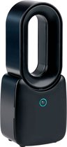 Lifetime Air Bladeloze Ventilator - Stille Ventilator Met Drie Snelheden - Draadloze Bureau Ventilator - Tafel Ventilator met LED Mood Light - USB-C Oplaadbaar - Compact Design - 5W - Zwart