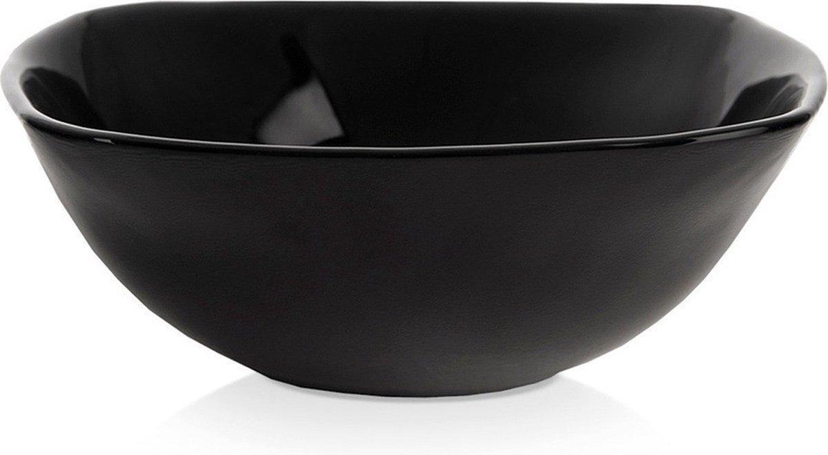 Kom Glas Zwart LUNA 15 cm, 450 ml - Kommen - Schaaltje - Kommetje - Schaal