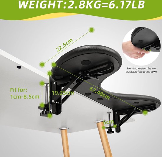 aleawol Ergonoische Arlehnenstütze Handgelenkauflage 90° Faltbare