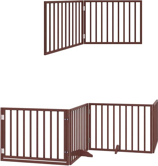 vidaXL - Hondenhek - inklapbaar - 8 - panelen - 640 - cm - populierenhout - bruin