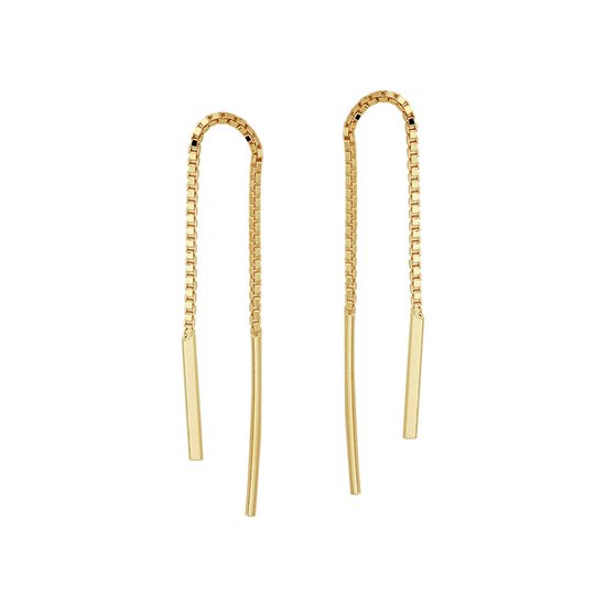 Boucles d'oreilles à tirer en Argent plaqué or (jaune) barre 1 micron 2103279