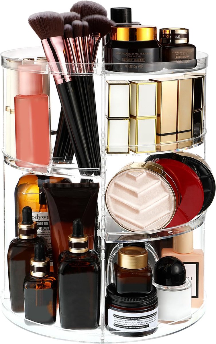 Goedkoopste Selbro ® Transparante Luxe Make-up Organizer met 360 Graden Rotatie en Verstelbare Niveaus voor Cosmeticaopslag