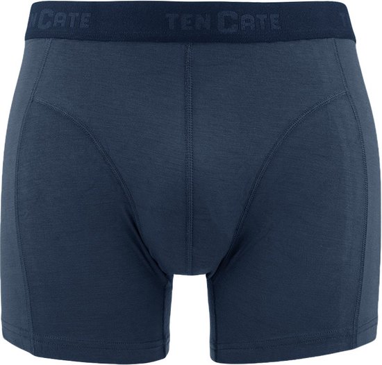 Donkerblauwe Ten Cate boxershort met logo op de tailleband.