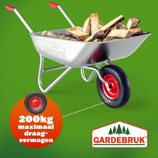 Gardebruk Kruiwagenwiel - Massief Rubber 200kg - 4.80/4.00-8 Ø 390 mm van Gardebruk — afbeelding 3