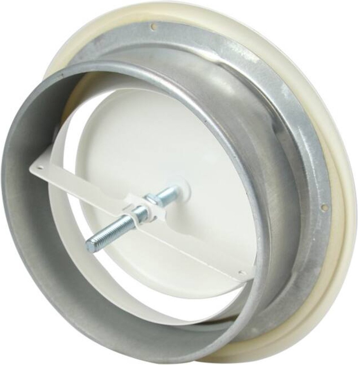 Ventilatie afvoer ventiel metaal Ø 80 mm RAL 9010 met montagebus - DVS80