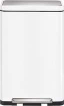 EKO - X-Cube pedaalemmer 30 liter - Steel Stainless steel Polypropylene - wit, mat RVS - Prullenbak