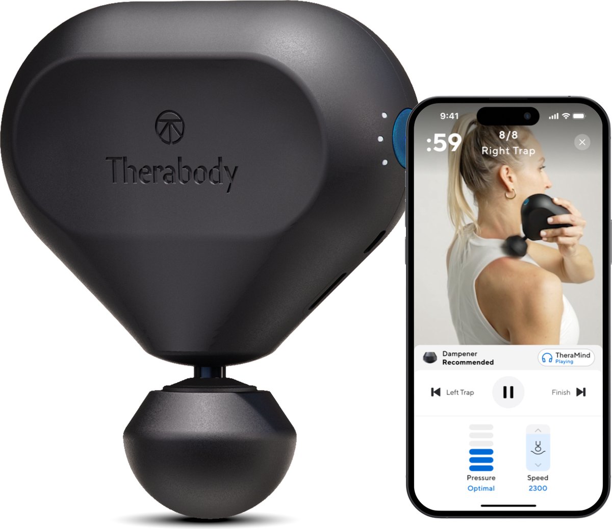 Therabody Theragun mini 2.0 - Massage Gun - 3 Opzetstukken - Draagbaar - Krachtig Massage Apparaat