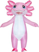 KIMU® Costume Gonflable Axolotl - Costume Opblaasbaar - Costume Gonflable Mascotte Salamandre - Reptile Gonflable Amphibien Adultes Femmes Hommes Cadeau de Noël