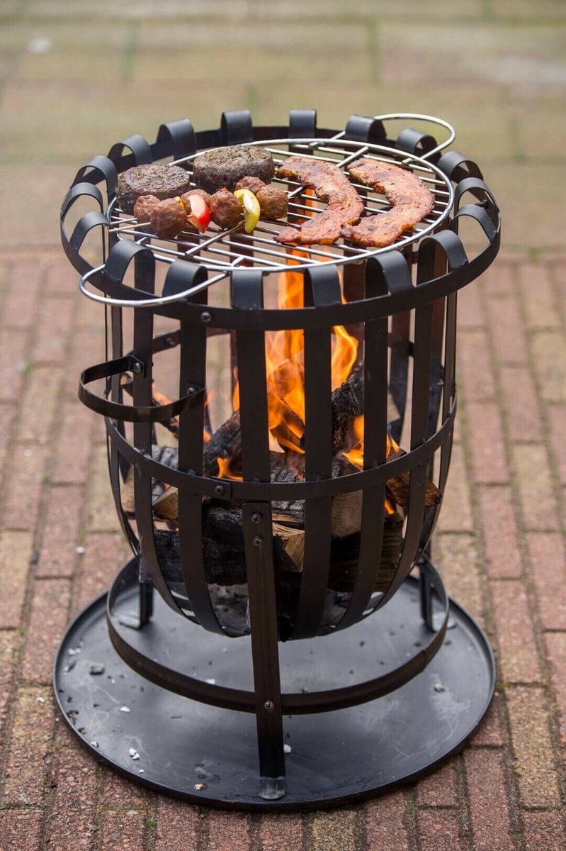 RedFire Dallas Vuurkorf met grillplaat - Zwart