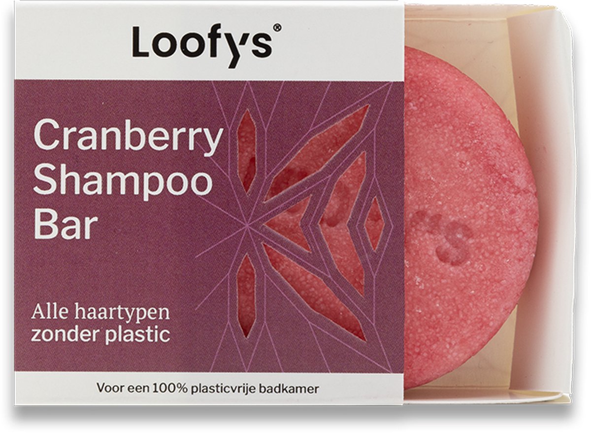Goedkoopste Loofys® - Shampoo Bar [Cranberry] - Voor Alle Haartypen, inclusief Geverfd Haar - Beschermend - 100 Vegan, Plasticvrij & Dierproefvrij - SLS- & SLES-vrij - 100 Biologisch Afbreekbare Verpakking