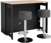 Vicco Dominic Bartafelset – 116 x 37 cm met 2 barkrukken Eik goud/antraciet