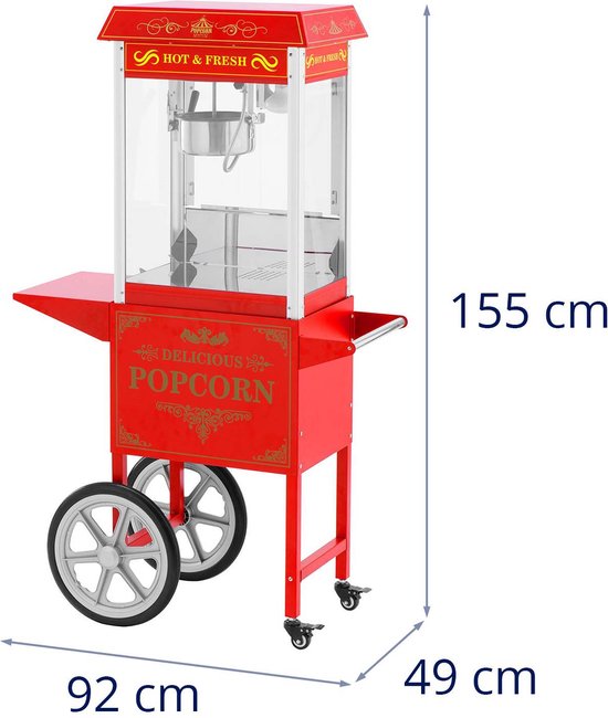 Popcornmachine, Popcorn Maker, afneembare en anti-aanbakplaat, Popcorn