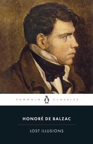 Omslag van 'Lost Illusions' van Honoré de Balzac, met een schilderij van een man in profiel en de tekst 'Penguin Classics'.