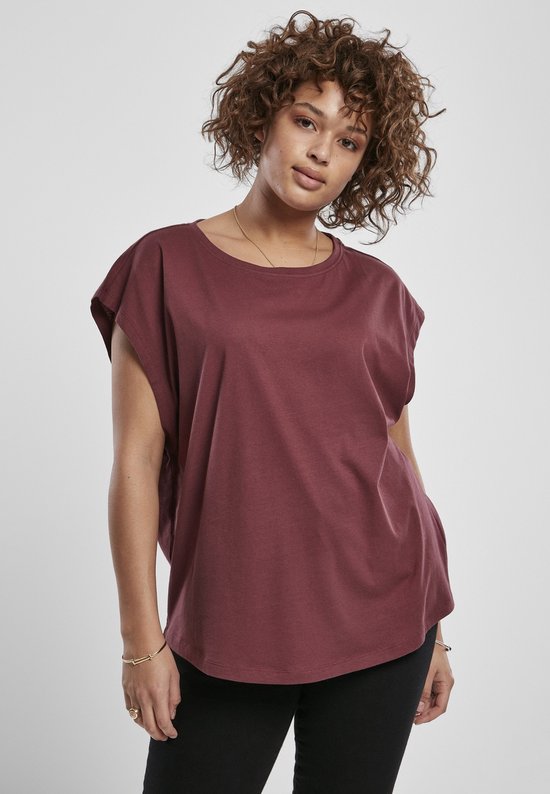 Urban Classics - Basic Shaped Dames T-shirt - 5XL - Rood