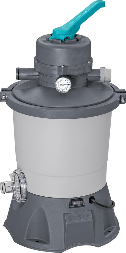 Bestway Zandfilterpomp voor bovengronds zwembad, 11, 355 l, 62 cm x 48,5 cm x 67 cm, grijs/groen