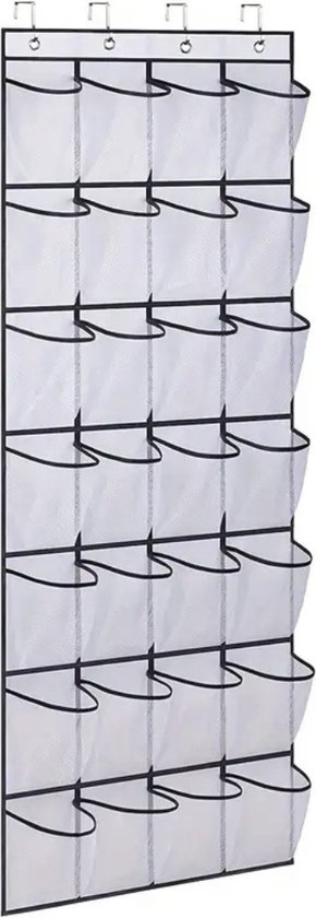 Étagère à chaussures Nivard - Banc à chaussures - Système de rangement de Chaussures pour femmes - Organisateur de porte - Wit