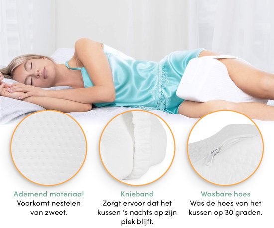 Loti Kniekussen voor in bed - Orthopedisch Kniekussen met band - Ergonomisch | bol Loti Kniekussen voor in bed - Orthopedisch Kniekussen met band - Ergonomisch | bol