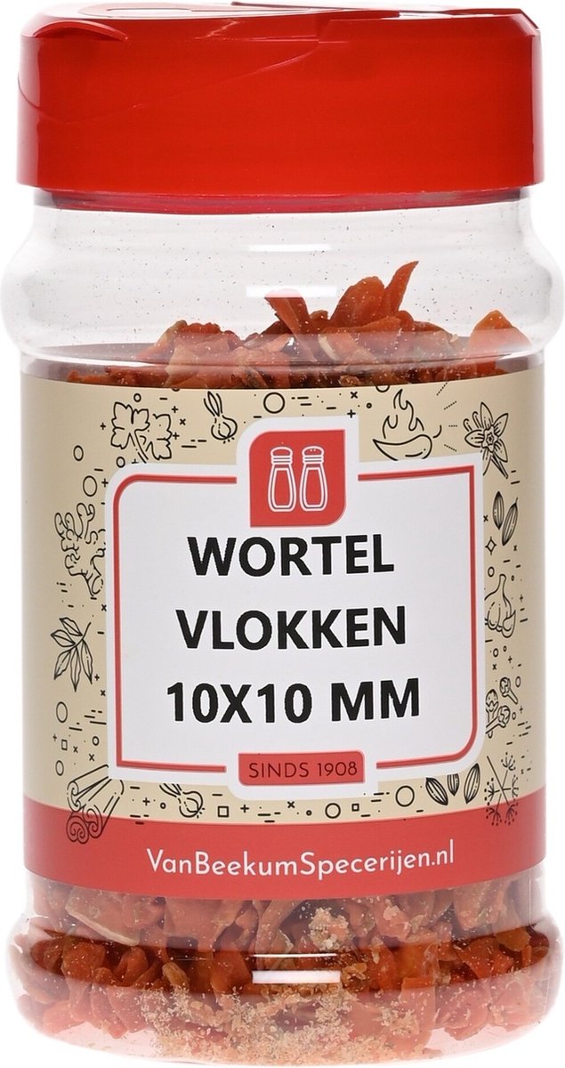 Goedkoopste Van Beekum Specerijen - Wortel Vlokken 10x10 mm - Strooibus 100 gram