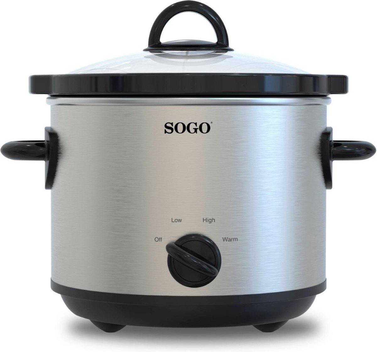 SOGO Slowcooker Geschikt voor 4 Personen - 3 Liter - 3 Kookfuncties - 170W - RVS
