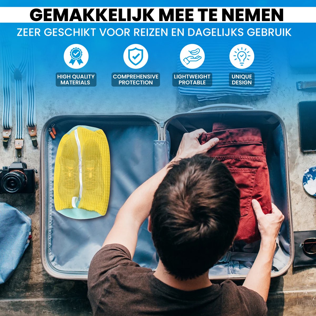 Bewern 2 Delige Waszak Schoenen met Rits – 360° Uitgebreide Reiniging - Sneakers Waszak voor Wasgoed - Schoen Waszak Wasmachine — afbeelding 2
