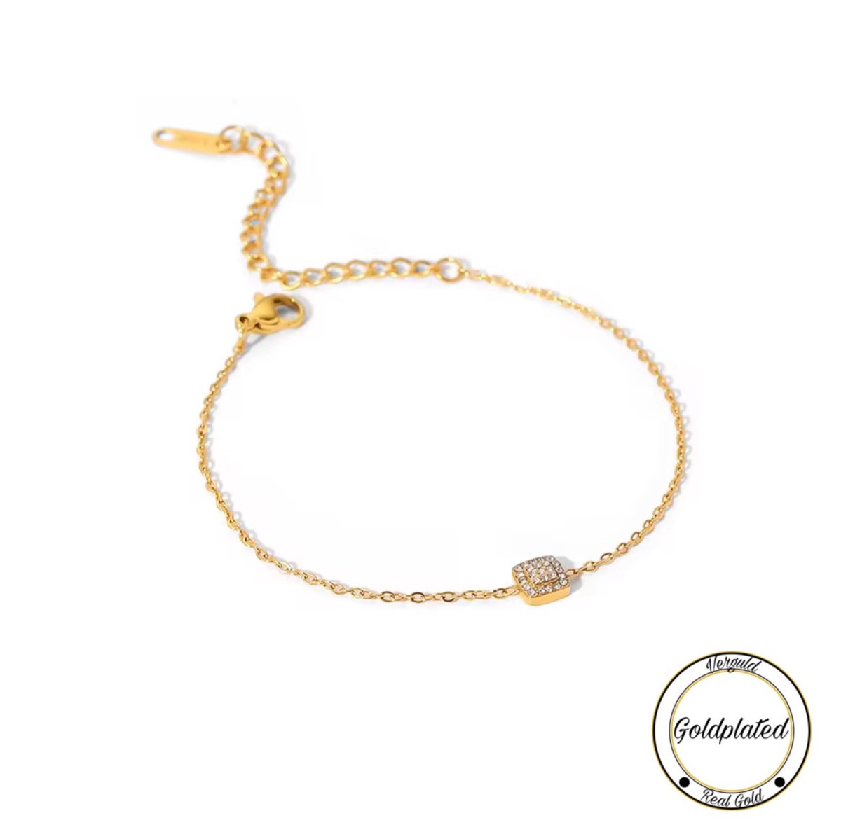 Borasi Elegante Armband Goudkleurig | Goldplated | 21 cm | Dames Sieraden | Dames Armbanden | Sieraden |