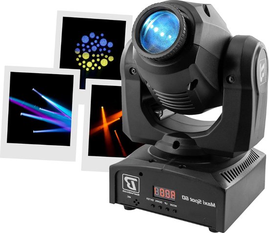 Projecteur Lyre à Tête Mobile LED 90W BoomToneDJ - Spot + Wash RGB, 7 Gobos, DMX - Pour Scène, Club, Soirée