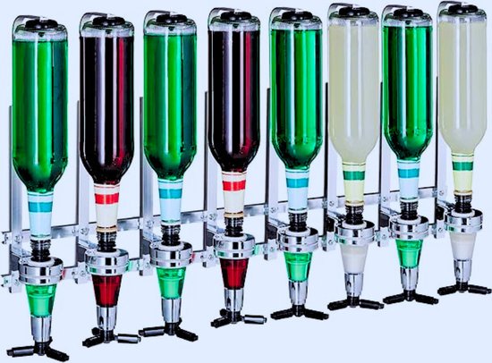 Professionele Bar Butler Muur - Drankdispenser Voor 8 Flessen - 3 cl ...
