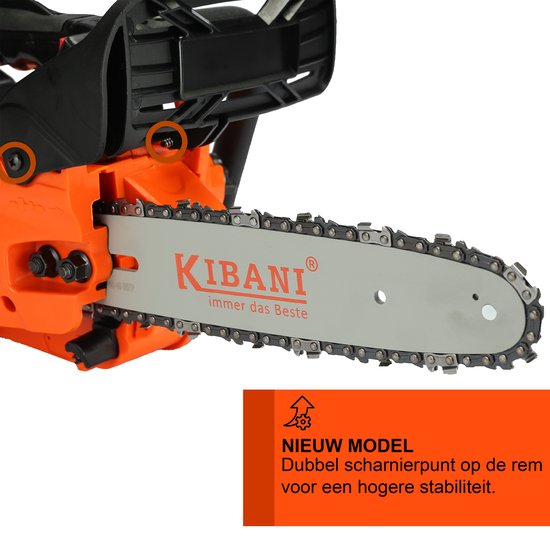 Kibani Kettingzaag Benzine - Incl. 3 Kettingen - 25.4 cc / 1 pk 2-takt Motor - Zwaardlengte 25 cm / 10 inch - Easy-Startsysteem - snoeizaag van Kibani — afbeelding 5