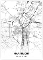 Maastricht plattegrond - A2 poster - Zwart witte stijl