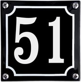 Numéro de maison en émail noir - 51