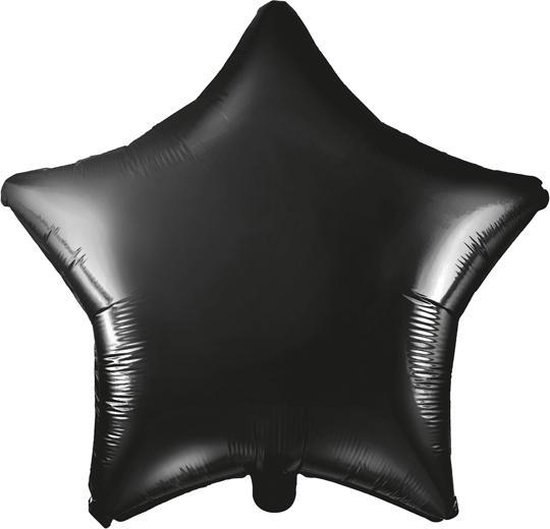 Folie ballon Ster, 48cm, zwart