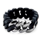 Ladies' Bracelet TheRubz black with three silver links