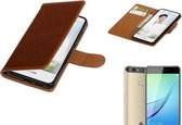 MP Case Pull Up TPU PU Leder Bookstyle voor Huawei Nova Bruin