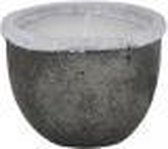 Light & Living - Pot deco met kaars - Ø8x6 cm - zwart / zilver set 3 stuks