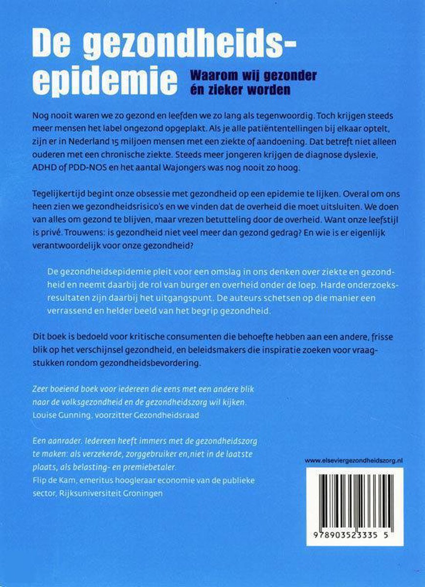 De gezondheidsepidemie - back cover