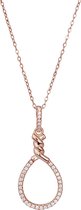 Orphelia ZH-7421 - Ketting + Hanger Twisted - Zilver 925 Rosé - Zirkonia 42+3 cm