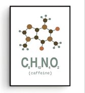 Postercity - Design Canvas Poster CHNO - Caffeine / Caffeine / Muurdecoratie / 40 x 30cm / A3