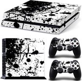 Verfspetters Wit met Zwart - PS4 Console Skins PlayStation Stickers