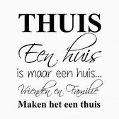 Sticker Thuis een huis-wit-55x55