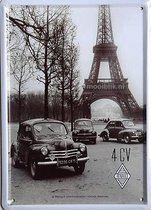 Renault 4CV Metalen wandbord 15x20 cm