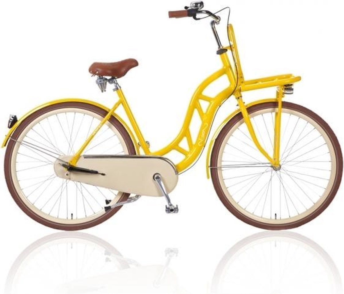 Popal Fusion Damesfiets 28 inch - Geel | bol.com