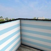 Balkonscherm gestreept lichtblauw - BalkonschermenGestreept - Vinyl - 100x400cm Enkelzijdig