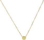 Glow ketting rondje zirkonia minimalist- goud (14kt) - 42+2 cm