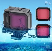45m waterdichte behuizing beschermhoes + scherm van de Aanraking terug dekking voor GoPro nieuwe held / HERO 6 /5  met gesp fundamentele Mount & schroef & (paarse  rode  roze) Filters  geen b