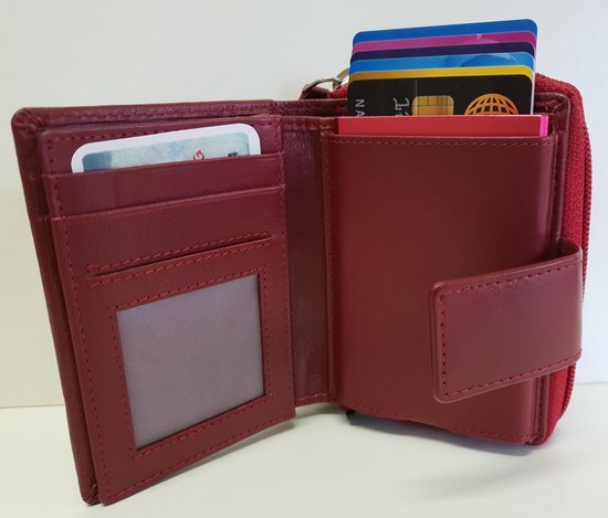 VISCONTI Regenboog lederen dames portemonnee stijl RB51 RFID blokkeren, Zwart/Rhumba, Eén maat, Modern