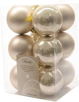 Decoris kerstballen - 12 stuks - kunststof - 6cm