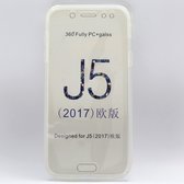 Hoesje voor Samsung Galaxy J5 (2017) - Dual TPU Case - 360 Graden Cover - 2 in 1 Cases ( Voor en Achter) Transparant