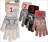 Comfortabele Warme Handschoenen – One Size –Rendier motief – Zwart